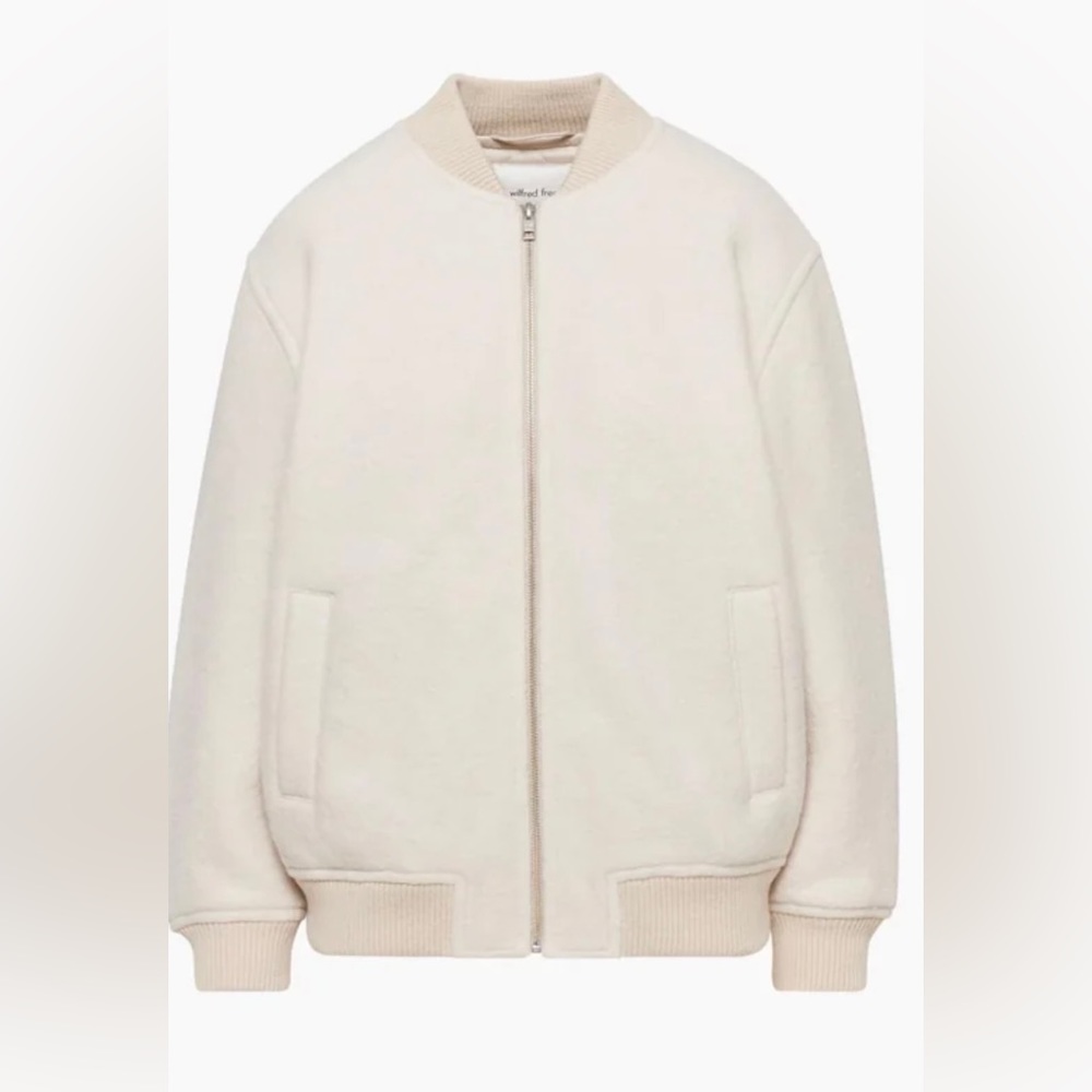 Aritzia Cream Bomber Jacket